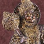 Vintage Brass Lord Hanuman Statue with Sanjeevani Mountain | 10.5" x 6.5" x 5" (26.7 x 16.5 x 12.7 cm) | 3.68 kg Sacred Art | Heritage Collection